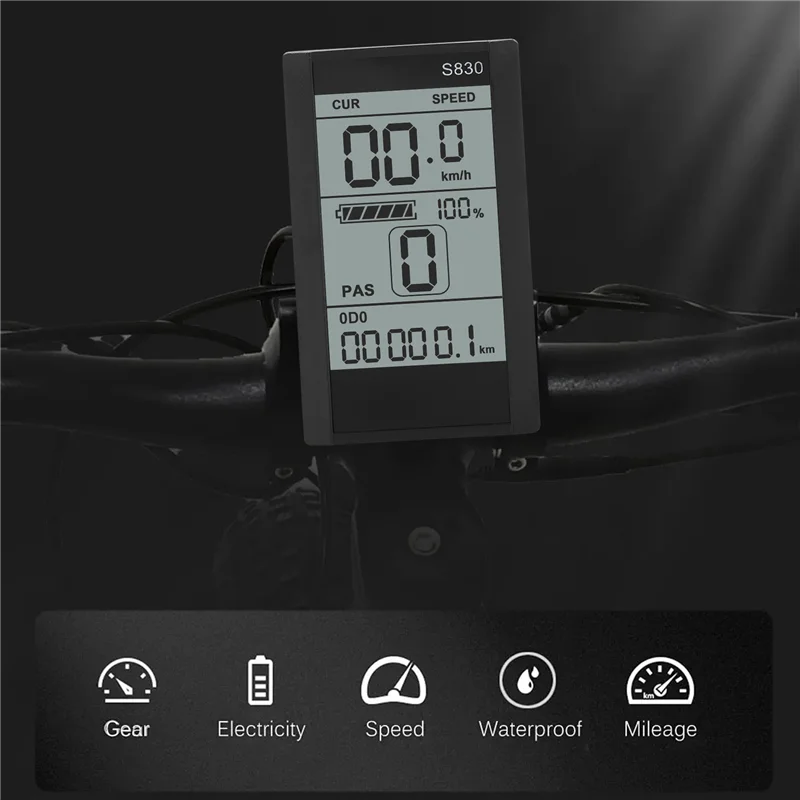 

AA75-Protocol 2 Electric Bicycle Bike Display 24V 36V 48V LCD S830 Display With USB Waterproof Connection (5 Pins)