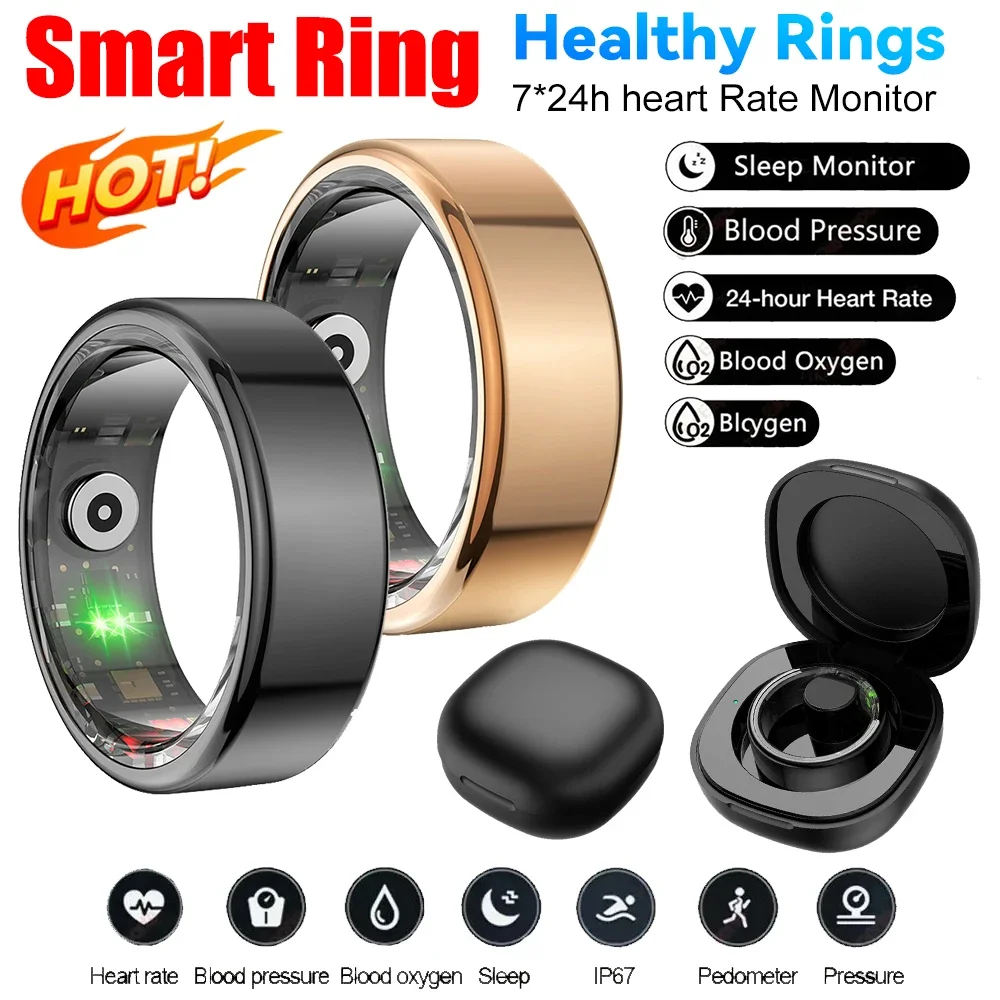 2024 R02 Smart Ring For XIAOMI women Man ring Titanium Steel Shell Health Monitoring IP68 & 3ATM Waterproof Multi-sport Modes