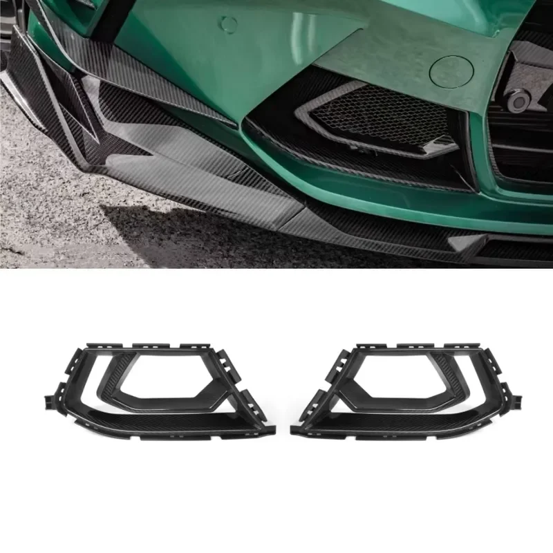 M3 G80 4 Doors/M4 G82 G83 2 Doors 2021 + SQ Style Dry Carbon Fiber for Fender Side Vent Decorative Air Duct 2 Pieces