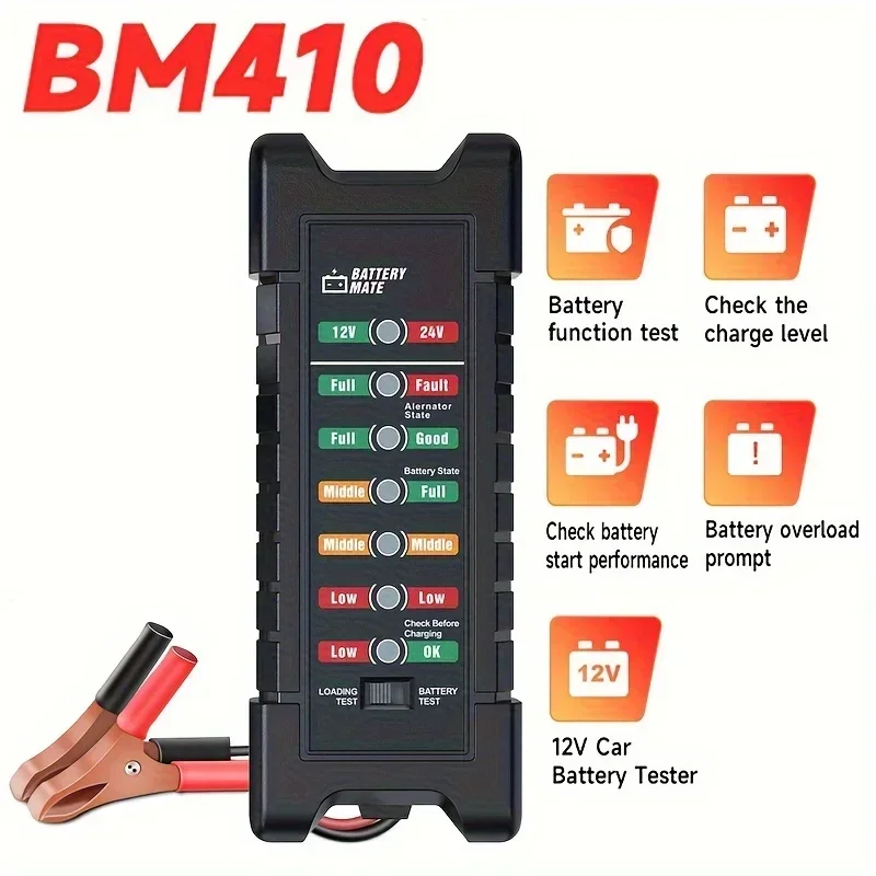 

Цифровой тестер автомобильного аккумулятора Foxwell BM410, 12-24 В, 2 в 1