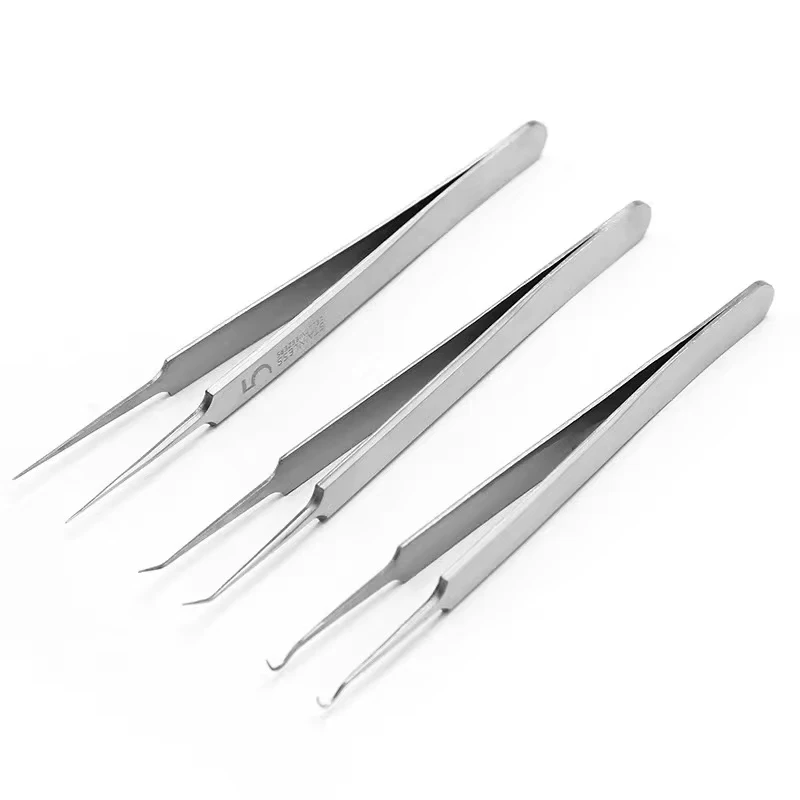 Tedesco ultrafine n. 5 brufoli cellulari pinzette per punti neri salone di bellezza speciale raschiatura e chiusura artefatto strumento per ago per acne