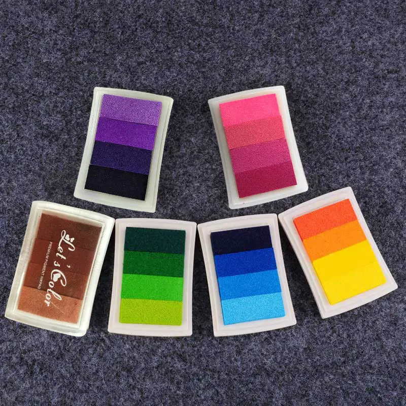 New Homemade DIY Gradient Color Ink Pad Multicolour Inkpad Stamp Decoration Fingerprint Scrapbooking Accessories