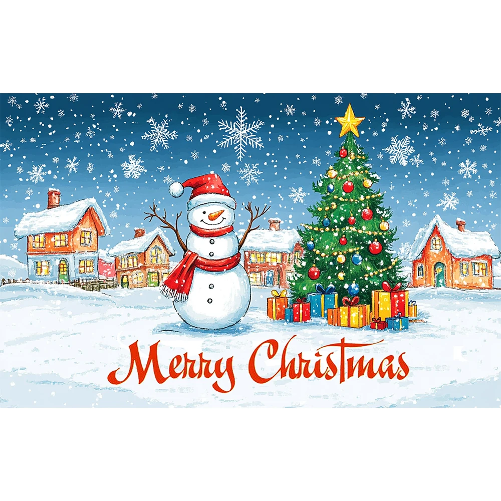 Christmas Garage Door Banner Festival Decorations Home Wall Background Wallpaper Xmas Ornament Christmas Supplies 180*110CM