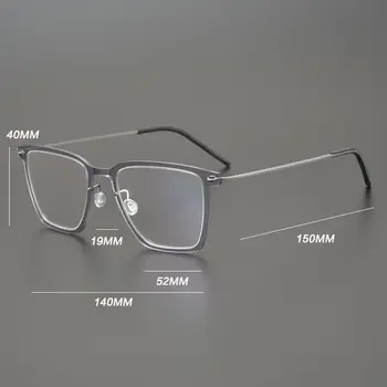 Monture de lunettes ultra-légère en titane pour hommes, monture carrée, lunettes de vue transparentes pour femmes, collection 2023, marque de luxe 8 best sales Montures transparentes pour hommes - №4