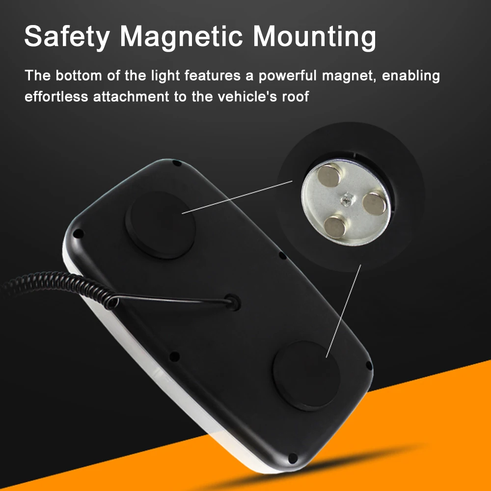 LED Rooftop Strobe Flashing Light 16 Flash Patterns Safety Warning Light 12-24V with Magnetic Base for Truck Trailer Vehicle