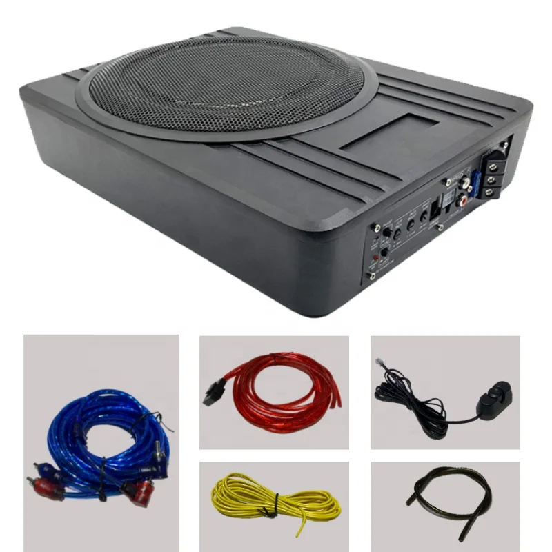 Subwoofer per auto sotto il sedile da 8 pollici 10 pollici di alta qualità Subwoofer sottile attivo da 600 W Subwoofer sottosella per auto in alluminio per bassi puri