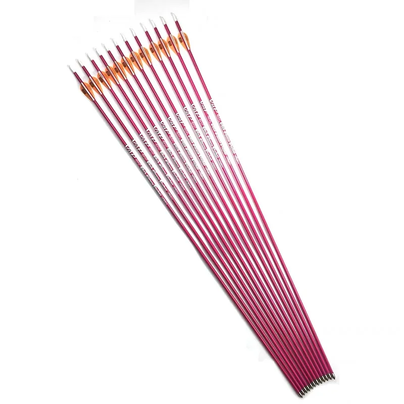 Tiro con arco VAP V3 flechas de carbono eje rosa columna vertebral 600 700 800 ID4.2mm con puntas de flecha de plumas EASTON acabado para competición de objetivos