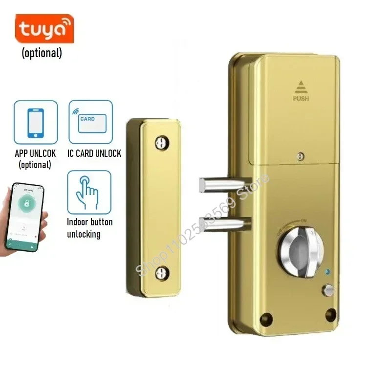 Invisible Door Lock Tuya Smart Wooden Door Lock APP IC Card Unlock Electronic Lock Indoor Hidden Burglar Door Locks Punch Free