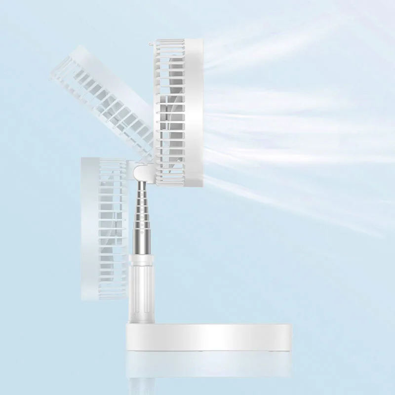 여름 데스크탑 USB 충전식 소형 전기 팬, 조용한 휴대용 미니 팬 데스크탑 바닥 서 접이식 개폐식 팬