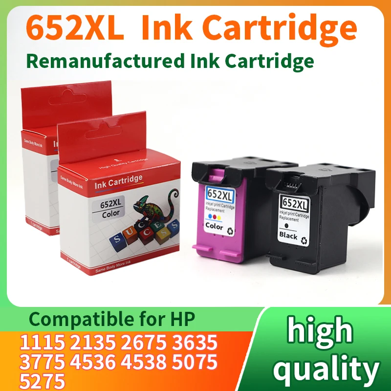 652 XL Ink Cartridge Compatible Replacement for HP652 XL For HP 652XL Deskjet 1115 1118 2135 2136 3635 3636 3835 4535 Printer