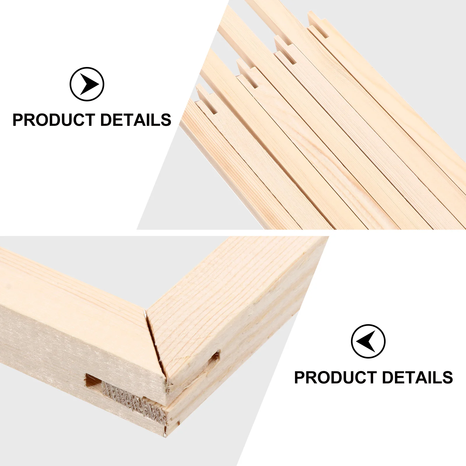 8 Pcs Solid Wood Inner Frames Picture Strips Canvas Stretcher Bars Kit Easy Assembly Artwork Display