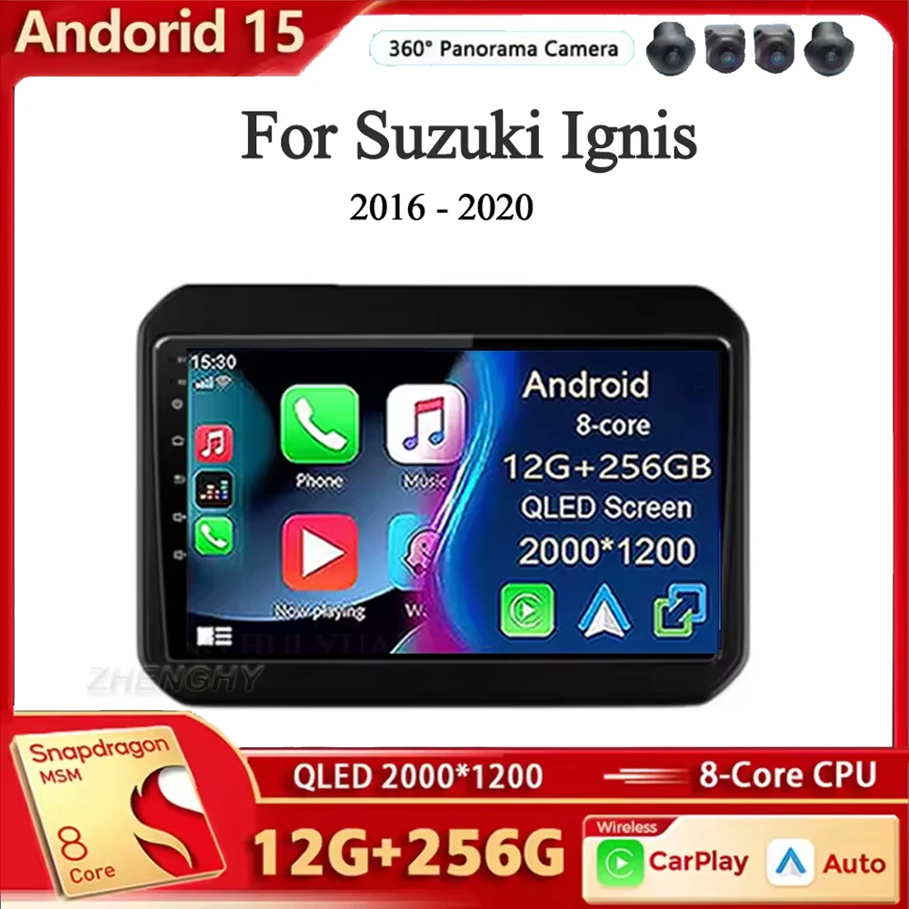 

Android 15 беспроводной автоматический Carplay для Suzuki Ignis 2016 2017 2018 2019 2020 автомобильный радиоприемник мультимедийный видеоплеер Navi GPS стерео DSP