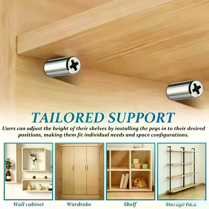 50pcs Cross Self-tapping Screw Partition Holder Screw Shelf Bracket Support with Non-Slip Sleeve Hold
