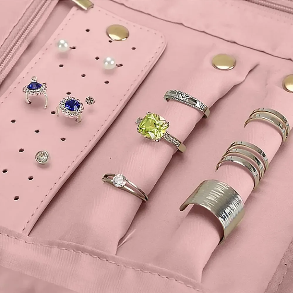 

Foldable Portable Travel Jewelry Bag Necklace Earrings Jewelry Case Organizer Rings Packing Bag Journey Storage Bags