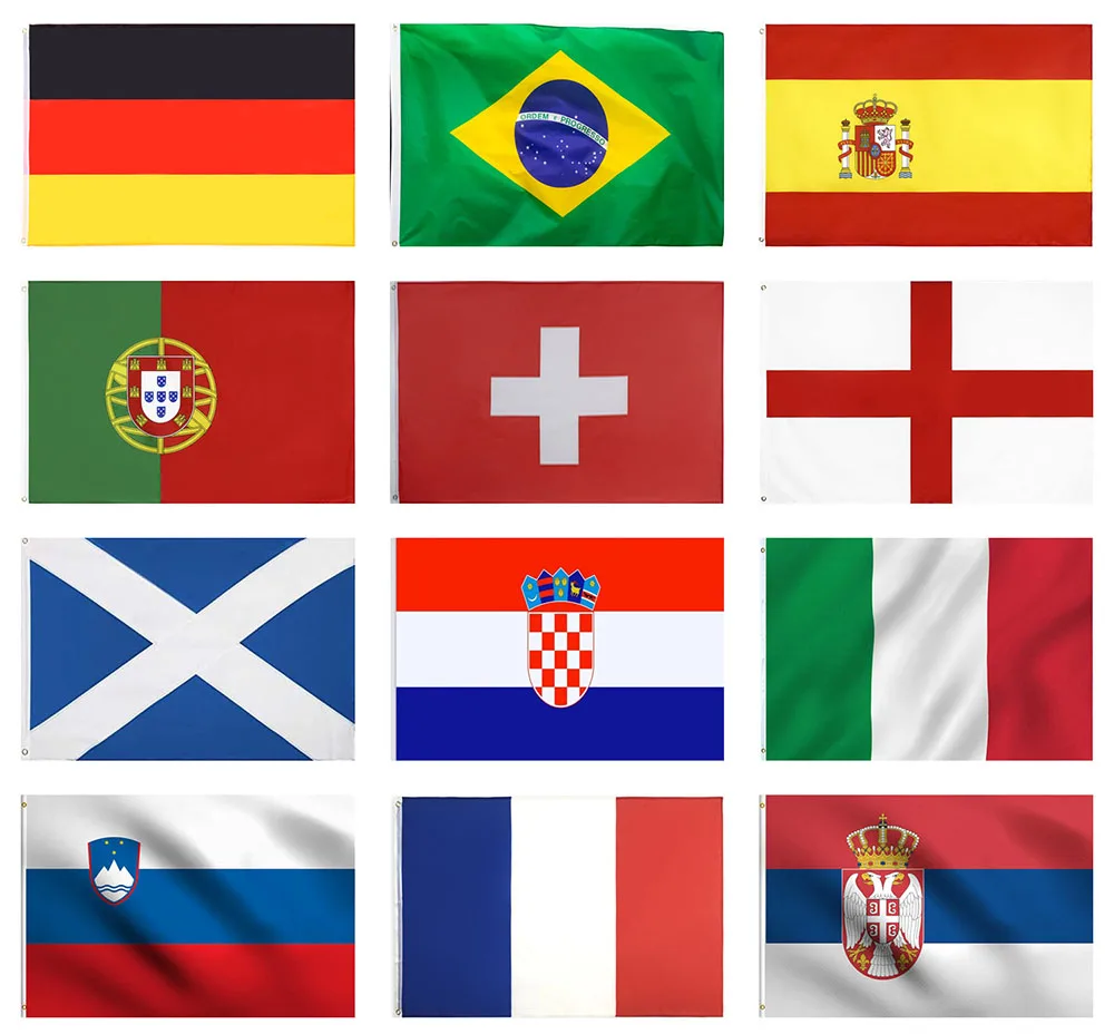 Bandeiras Nacionais do Mundo 90x150cm Poliéster 100D Dupla Penetração com Ilhoses de Latão Bandeira para Decoração Externa e Interna