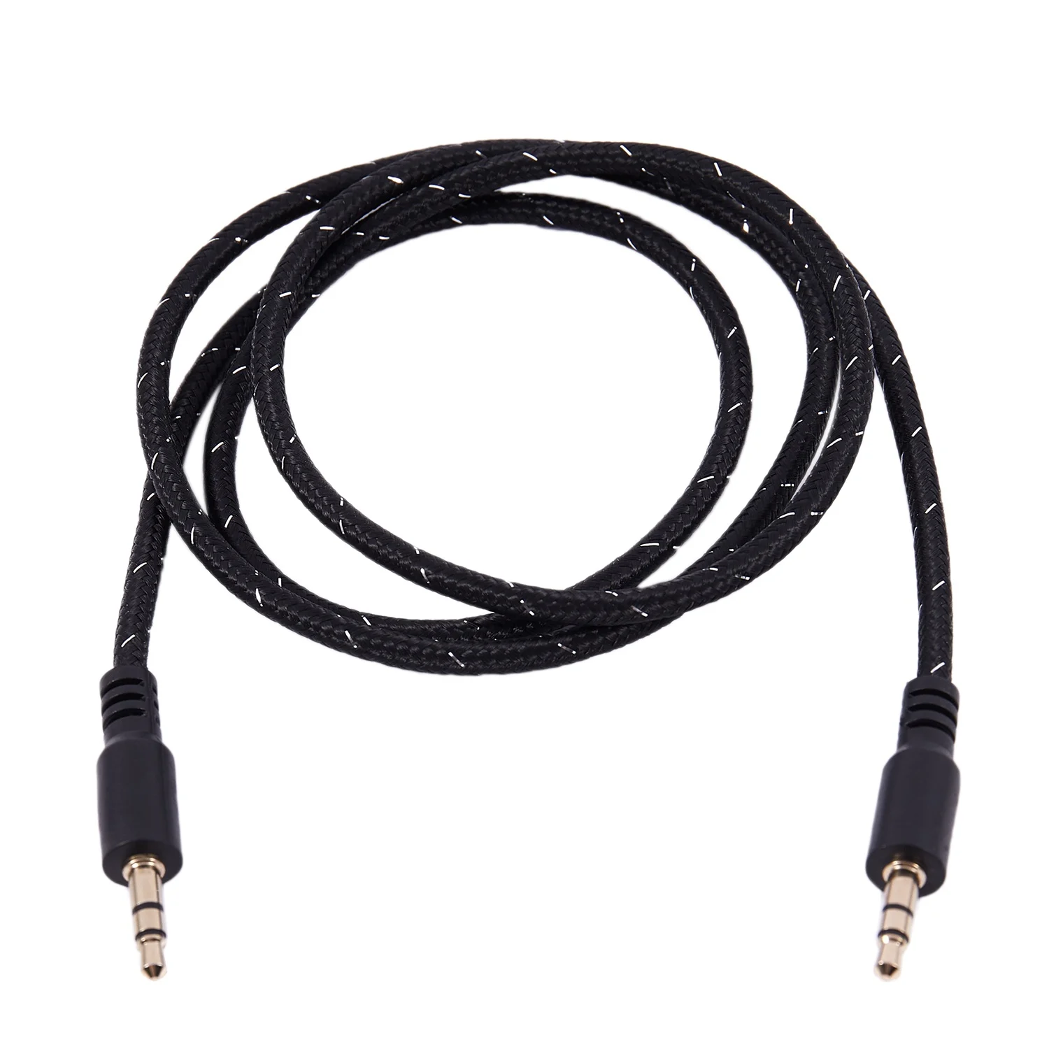 Beauty 1M 3.5mm Stereo Male to Male Jack Aux Cable Audio Auxiliary Lead For Phone Car, Black