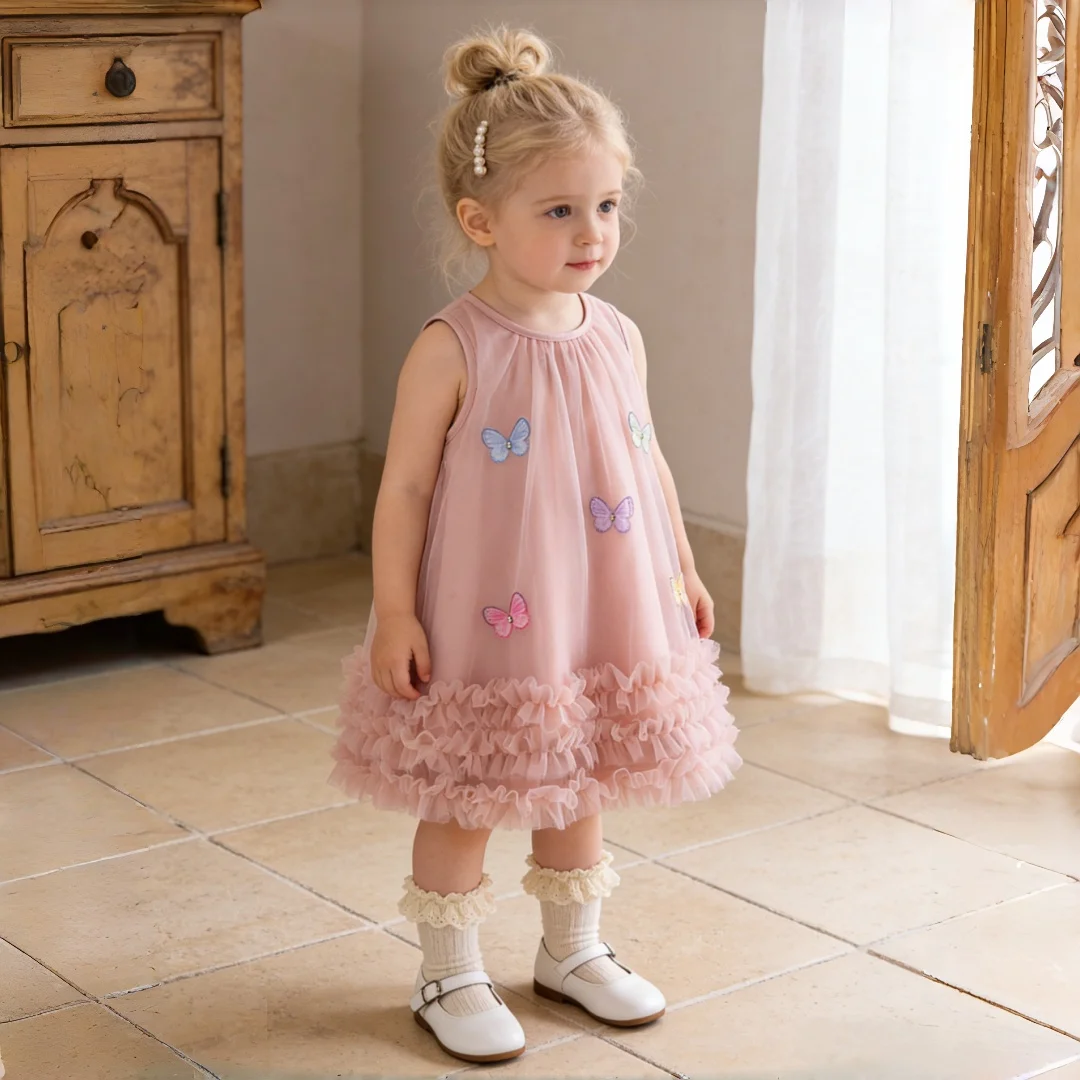 Baby Girl Dress Summer Tulle Bow Princess Girl Dress Adorable Birthday Party Baby Dress