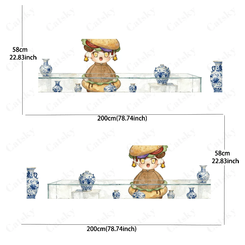 Creative pattern stickers for lamb who loves to eat hamburgers, fashionable stickers on car body and door sides, two pieces of d