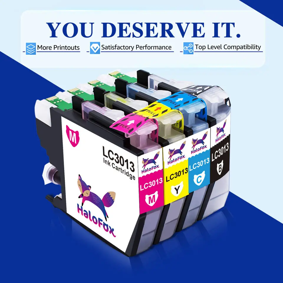 4x LC3013 LC3011 XL Ink replacement for Brother MFC-J491DW J497DW MFC-J895DW