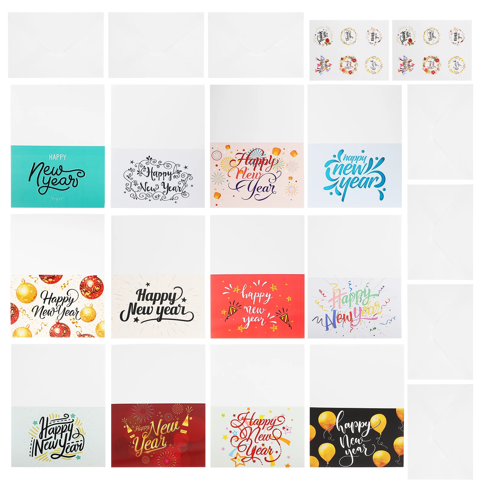 

1 set 1 Set 2024 New Year Greeting Cards Paper Blessing Cards Envelope Design Festive Party Gift For Friends Family Lovers