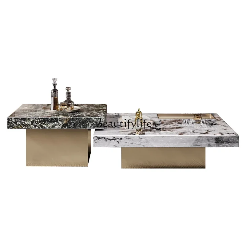 

ls 35Marble coffee table light luxury high-end designer size apartment