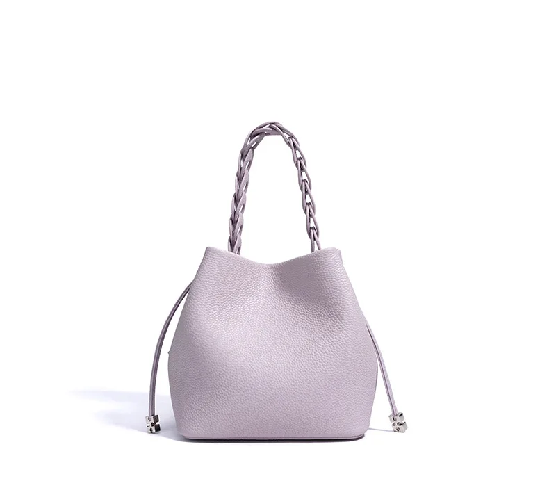 Damen Bucket Bag aus 100% Echtleder, Crossbody Schultertasche, Modische Designer-Shopper-Tasche, Trendige Marken-Handtasche – Detail 23
