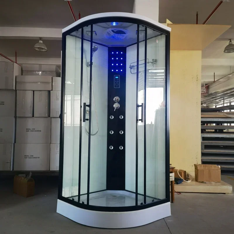 Hot Selling Black aluminum shower cabins factory direct supplier bathroom bath steam enclosure glass shower cabin with shower