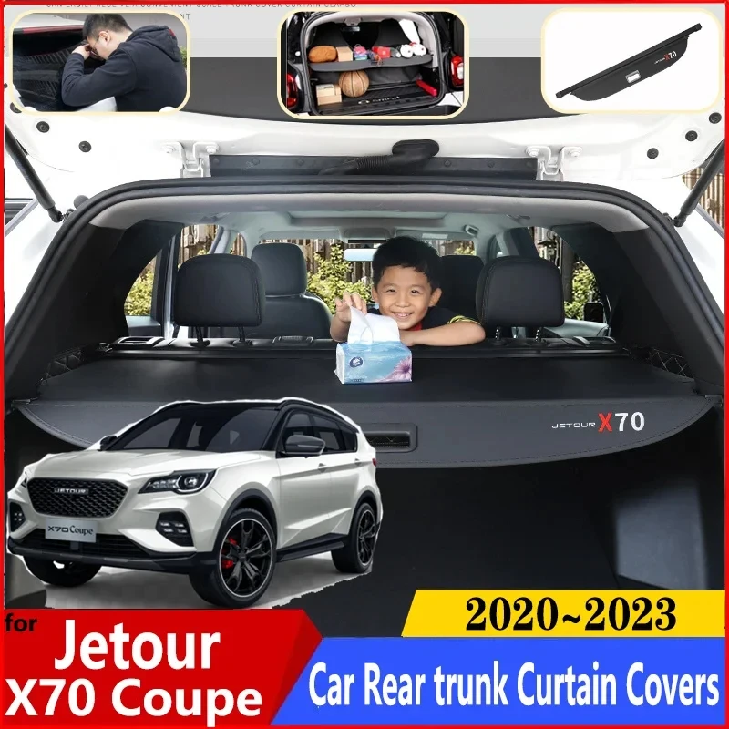 

Car Trunk Curtain For Jetour X70 Coupe 2020 2021 2022 2023 Car Luxury Trunk Luggage Curtain Cargo Cover Anti-peeping Accessories