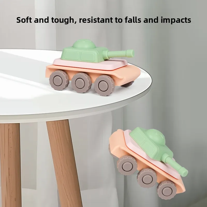 Silicone tank toy Jenga set - Easy assembly and disassembly, durable and smooth sliding. Children's silicone educational toy.