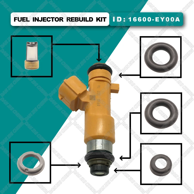 Fuel Injector Service Repair Kit Filters Orings Seals Grommets for Nissan 370Z Infiniti G37 M37 EX37 3.7L #16600-EY00A