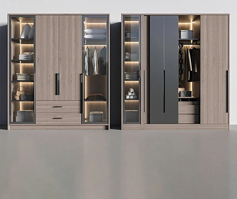 تخصيص المنزل بأكمله، مزيج جداري منزلي حديث وبسيط ذو سعة كبيرة وتطابق مع خزانة ملابس من سبائك الألومنيوم المخصصة #4