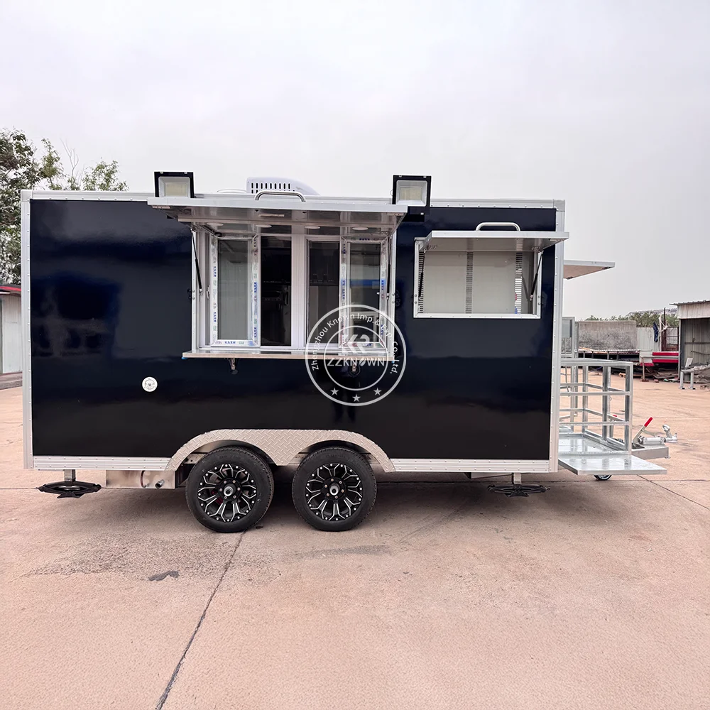 

Custom Hot Dog Coffee Kiosk BBQ Snack Cart Street Food Truck Fully Equipped Concession Food Trailer Truck With Full Kitchen