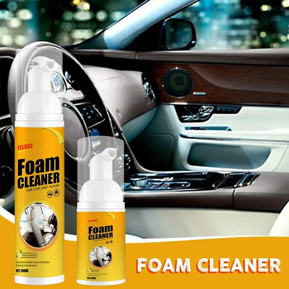 

30/100/150ml Car Interior Leather Clean Multifunctional Foam Cleaner Car Interior Strong Decontamination Ceiling Seat Clean