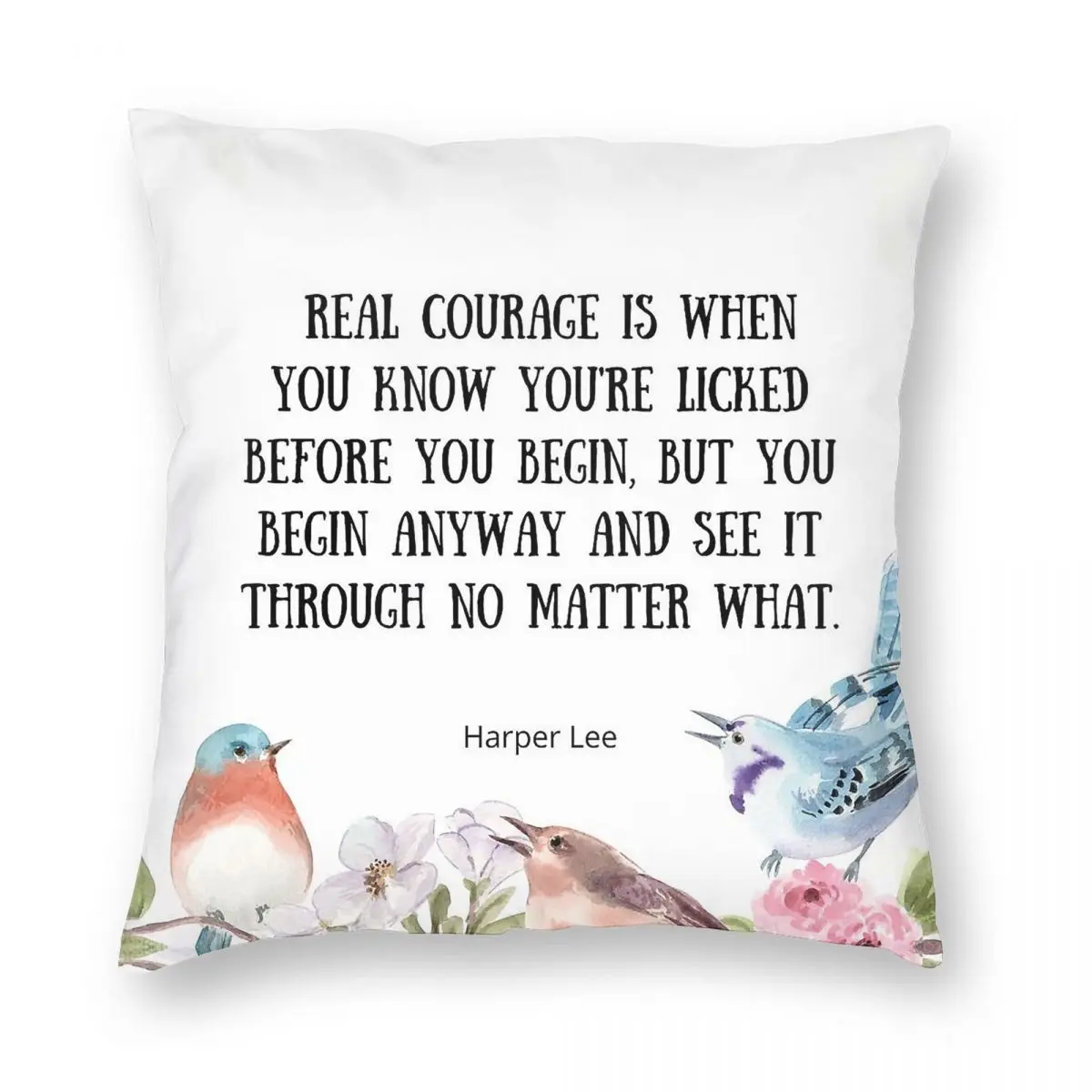 لقتل الطائر المحاكي هاربر لي المخدة البوليستر الكتان المخملية المطبوعة ديكور كيس وسادة أريكة مقعد غطاء الوسادة بالجملة