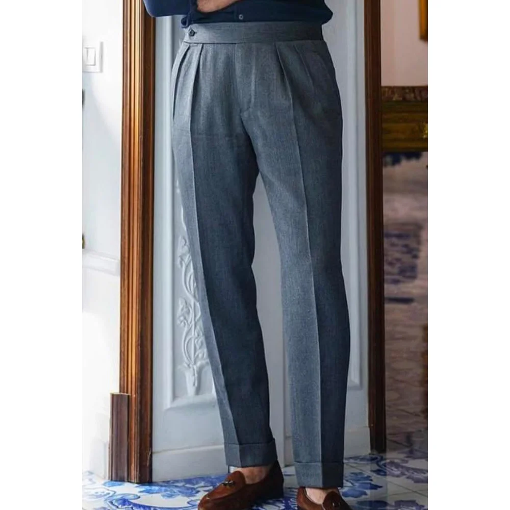 

Mens Pleated Tapered Pants Casual Business Trousers Comfortable Stretch Formal Office Wear Classic Dress Pants for Men Breathabl