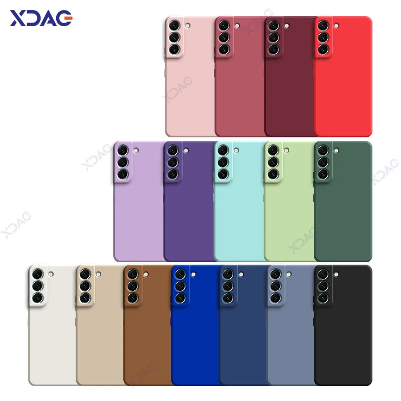 Luxury Original Square Liquid Silicone Cases for Samsung Galaxy S21 FE S22 Plus Ultra 5G 360 Soft Phone Back Covers Armor Coque