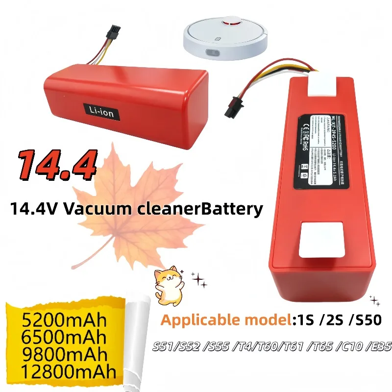 High Capacity 14.4V Lithium Battery Replacement Fit Xiaomi Roborock T4 T6 S50 S51 S505 Vacuum Cleaner