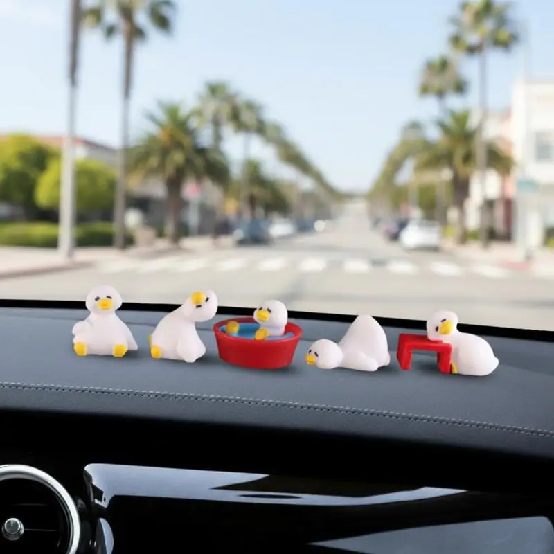 Animal Dashboard Decor Fun Mini Duck Figurines for Cute Car Interior Accessories Decoration