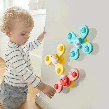 Jouets de bain pour bébé, ventouse de bain amusante, Spinner...