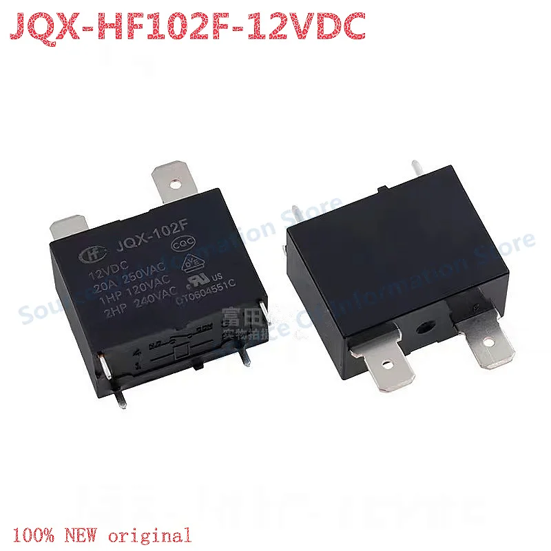 

5Pcs JQX-102F/12VDC High-Power Relay, 4-Pin, 20A, 250VAC, HF102F-12VDC