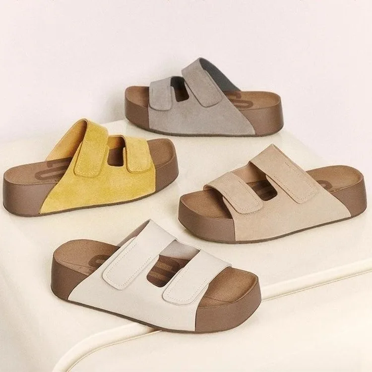 

Platform Toast Slippers Women's Summer 2025 New Velcro Fashion Versatile Comfortable Casual Slippers