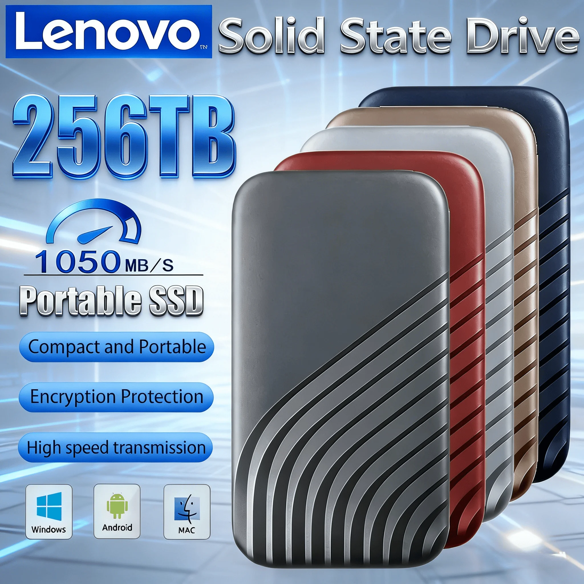 

Внешний SSD-накопитель Lenovo Type-C USB3.1 высокой скорости, 2 ТБ, 4 ТБ, 8 ТБ, 128 ТБ, портативный жесткий диск для ноутбуков и ПК