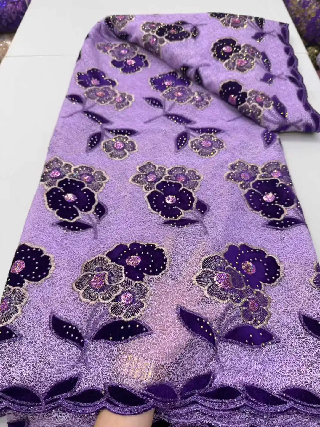 

2025 Luxury French Embroidery Lace Tulle Lace Fabric With Stones New Arrival African Mesh Lace Fabric For Bridal Wedding Dresses