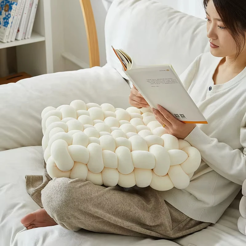 Creative Knot Plush Cushion Nordic Weave Stuffed Pillow Sofa Decorative Modern Pillow Soft Office Chair Floor Cushion Decor