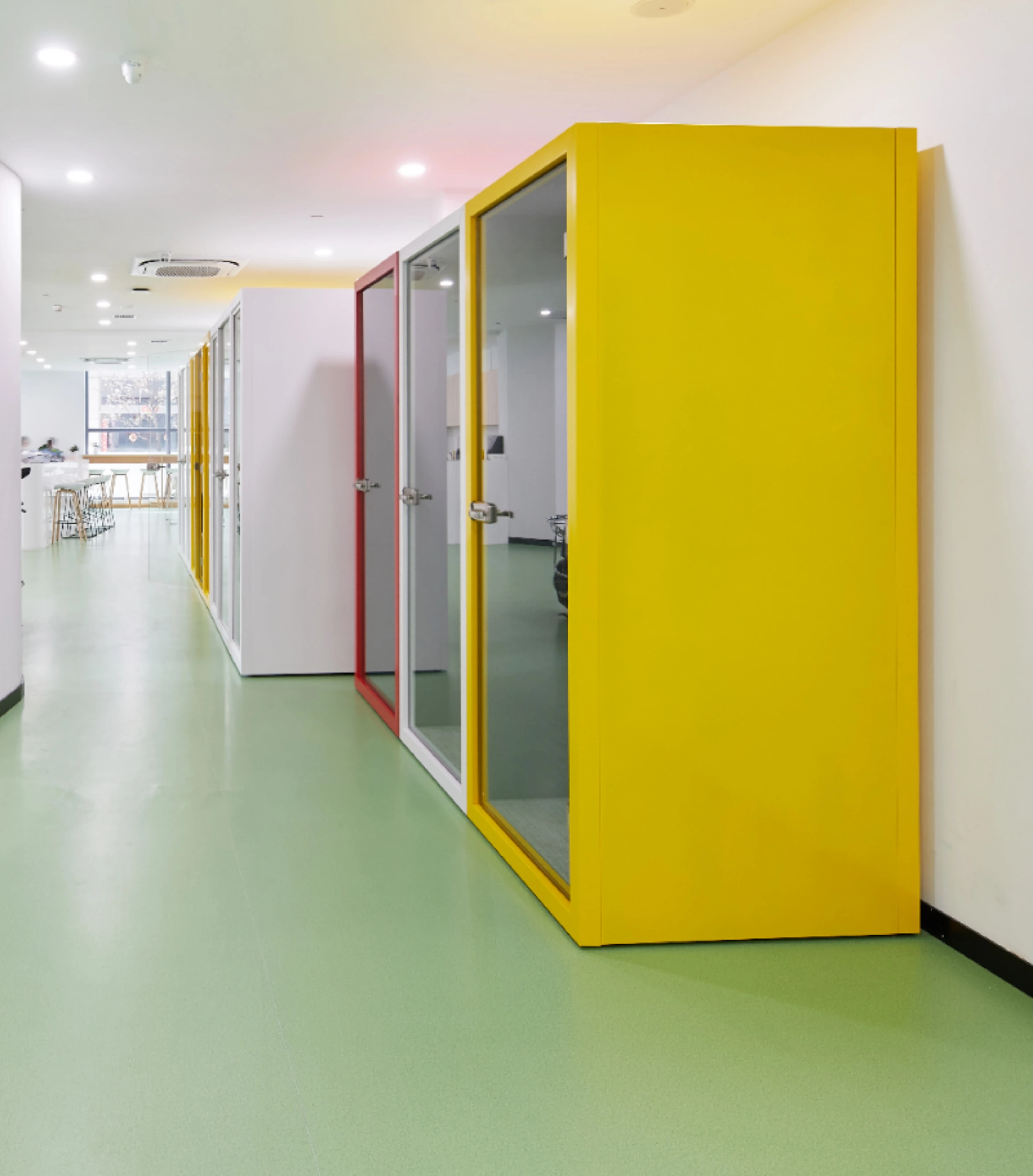 Hooqu وحدات مشتركة الخصوصية الصوتية المحمول المنقولة الصمت عازلة للصوت كشك الهاتف 2 شخص مكتب القرون