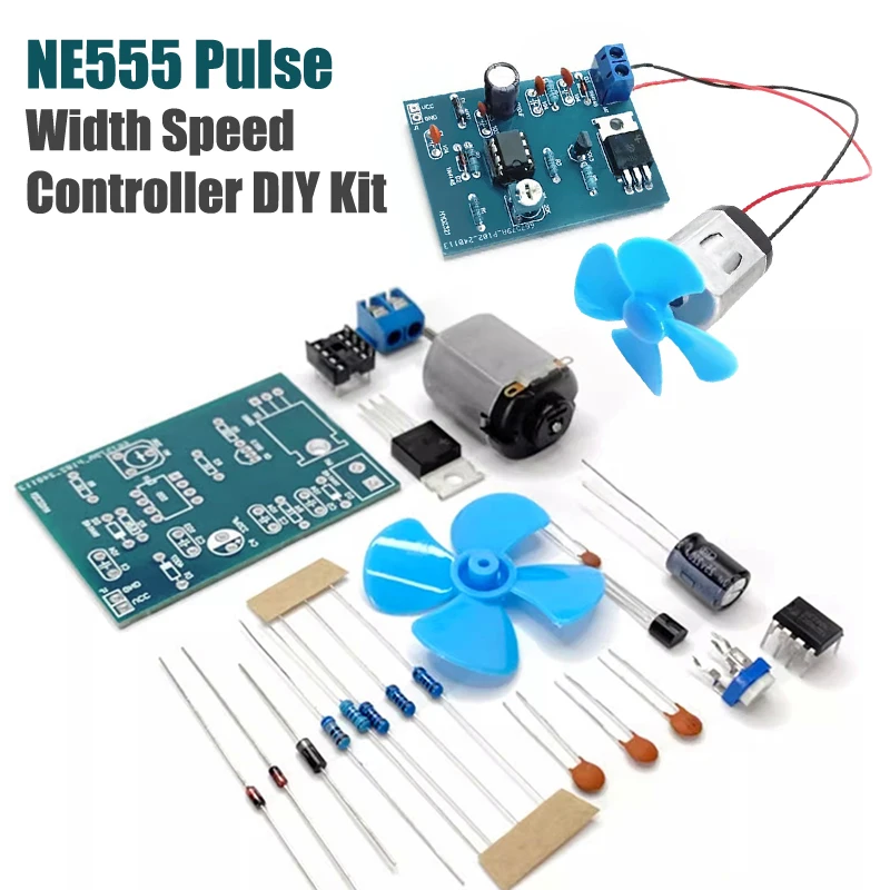 DIY NE555 DC Motor Pulse Width Speed Controller Electronic Soldering Practice Loose Partsnic Kit Physics Teaching Supplies