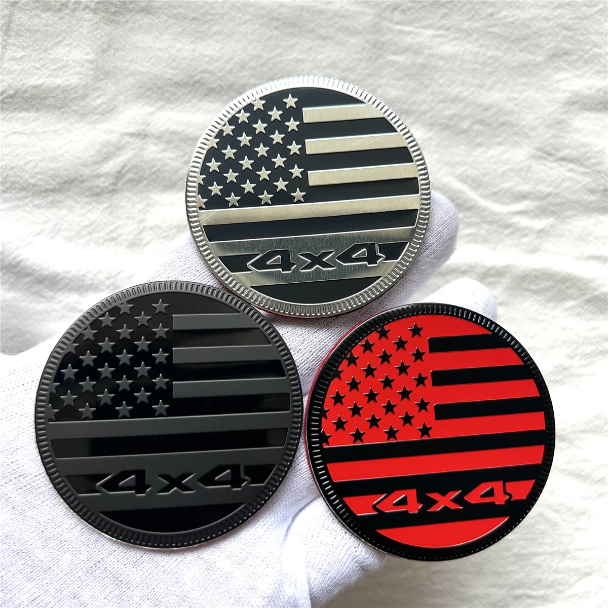Metal four-wheel drive 4X4 American flag car logo suitable for body trunk tail side car sticker decal decorative accessories