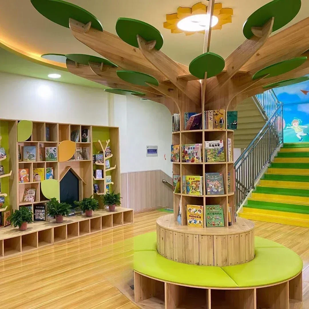 International kindergarten school furniture interior library room design library tree decorations and ideas for preschool Hot sa