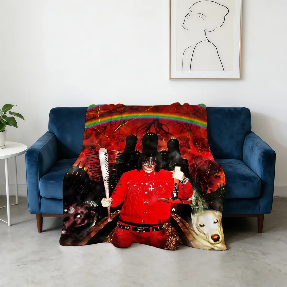 S-Sematary Rapper Singer Blanket Flannel Warm Soft Throw Blanket For Room Sofa Childish Birthday Gifts