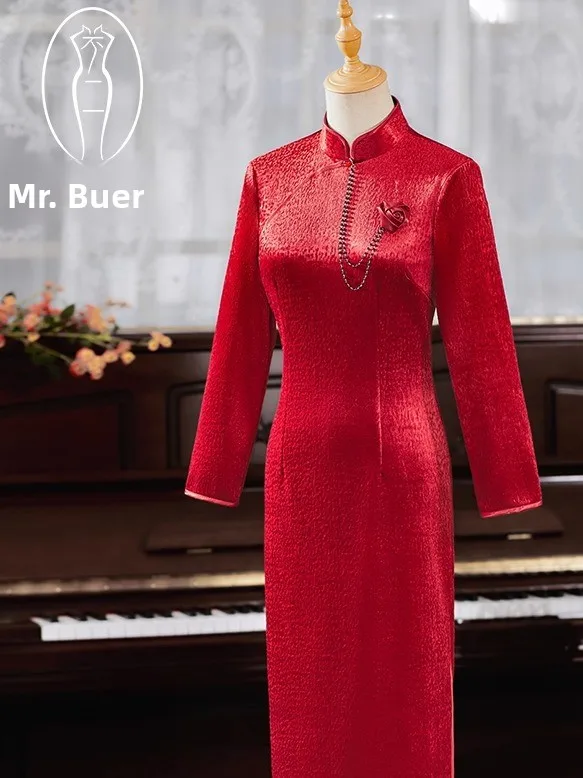red-satin-wedding-dress-long-sleeve-midi-dress-for-mother-of-the-bride-autumn-wedding-ceremony-elegant